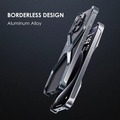 Metal Rimless Phone Case for Iphone 13 12 14 15 16 Pro Max Aluminum Removable Heat Dissipation Armor Cover for IPHON 16 Promax